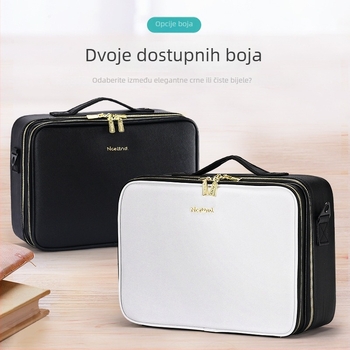 NICELAND metalna kozmetička torbica, prenosna, velik kapacitet; za profesionalne make-up umjetnike i kutiju za alat za tetoviranje; gradska jednostavnost stil; neutralno za muškarce i žene