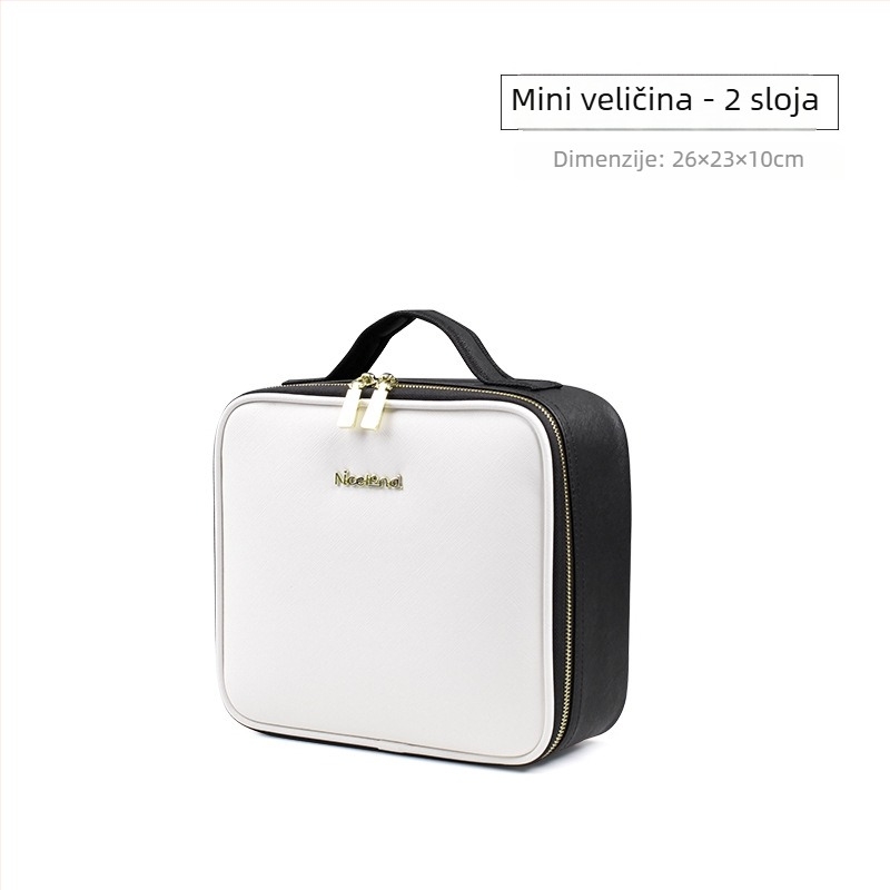 NICELAND metalna kozmetička torbica, prenosna, velik kapacitet; za profesionalne make-up umjetnike i kutiju za alat za tetoviranje; gradska jednostavnost stil; neutralno za muškarce i žene