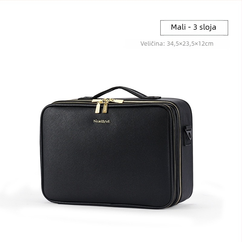 NICELAND metalna kozmetička torbica, prenosna, velik kapacitet; za profesionalne make-up umjetnike i kutiju za alat za tetoviranje; gradska jednostavnost stil; neutralno za muškarce i žene