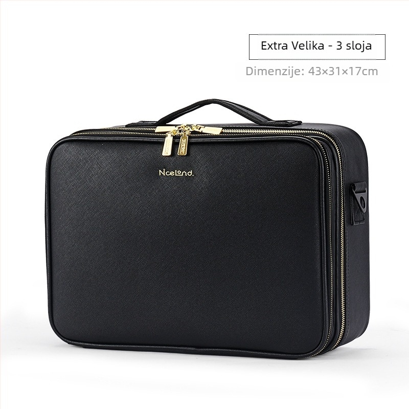 NICELAND metalna kozmetička torbica, prenosna, velik kapacitet; za profesionalne make-up umjetnike i kutiju za alat za tetoviranje; gradska jednostavnost stil; neutralno za muškarce i žene