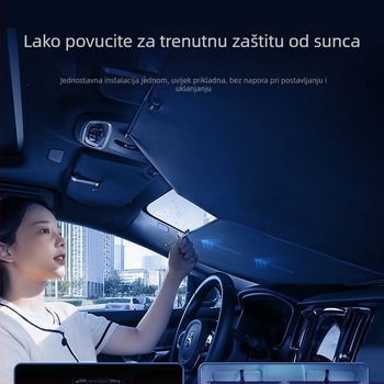 Auto sjenilo za prednje vjetrobransko staklo – toplinska izolacija, tamna zavjesa, montaža statičkim ljepilom, opći modeli, poslovni stil, jednobojni uzorak