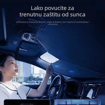 Auto sjenilo za prednje vjetrobransko staklo – toplinska izolacija, tamna zavjesa, montaža statičkim ljepilom, opći modeli, poslovni stil, jednobojni uzorak