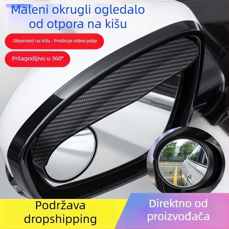 Rongshan automobilski retrovizor dodatak s integriranom kišnom štitnikom i malim okruglim ogledalom — lukasti tip, model YMXYJ, visokokvalitetna plastika