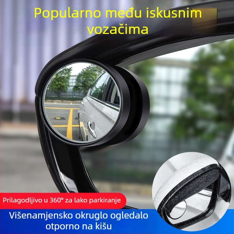 Rongshan automobilski retrovizor dodatak s integriranom kišnom štitnikom i malim okruglim ogledalom — lukasti tip, model YMXYJ, visokokvalitetna plastika