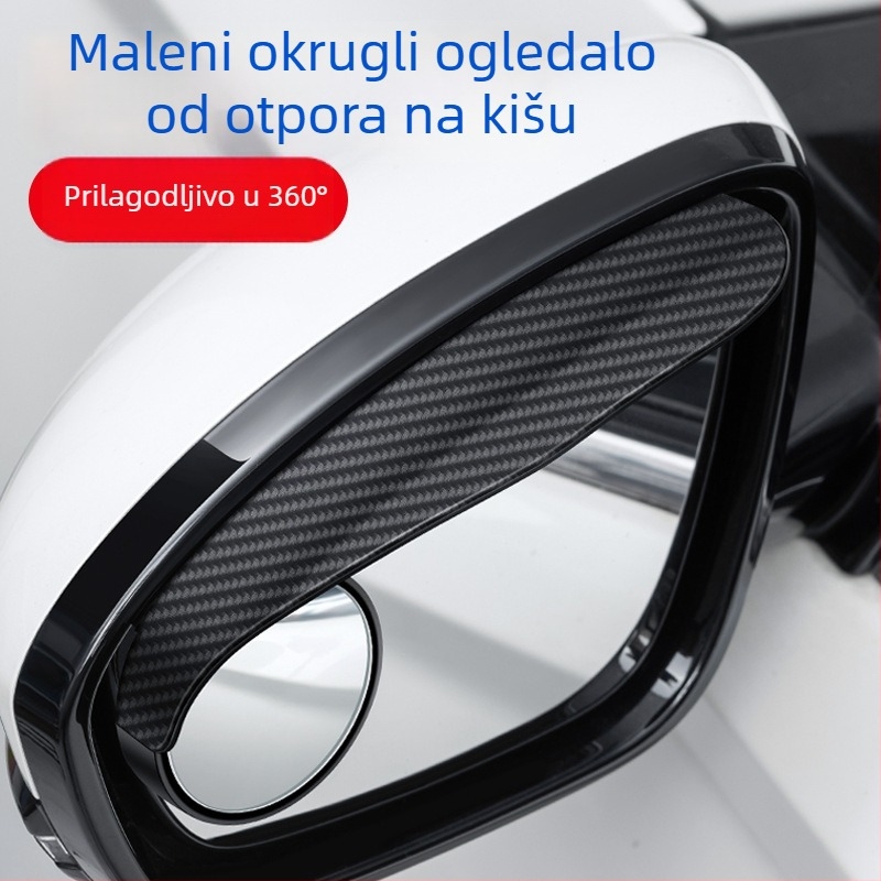 Rongshan automobilski retrovizor dodatak s integriranom kišnom štitnikom i malim okruglim ogledalom — lukasti tip, model YMXYJ, visokokvalitetna plastika