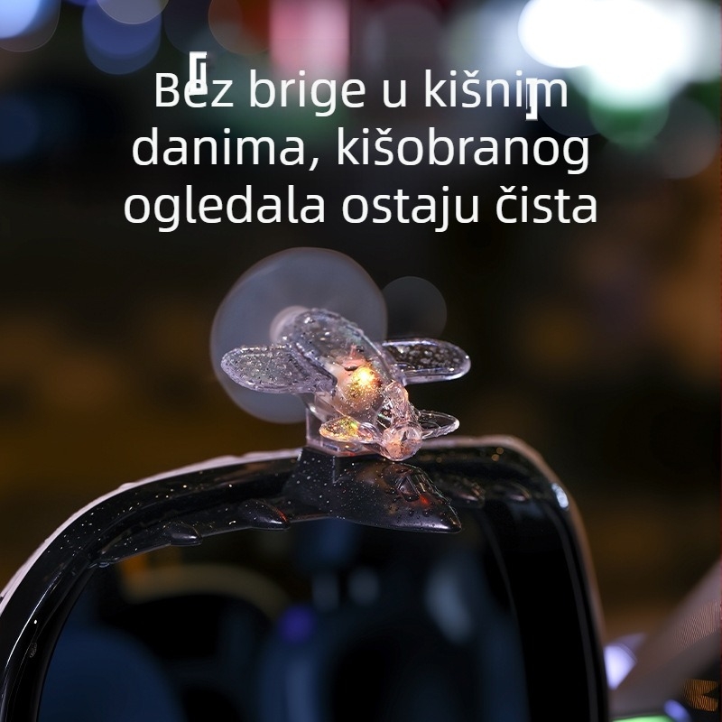 Vjetrovito pokretani svjetleći kišni štit za retrovizor automobila, reflektirajući kišni pokrov