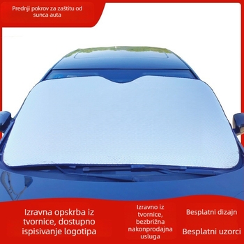Univerzalni zaštitnik prednjeg stakla automobila od aluminijske folije, tiskanje logotipa, montaža usisnim čašicama