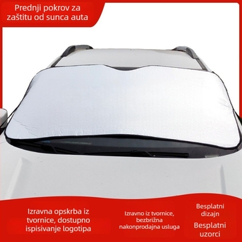 Univerzalni zaštitnik prednjeg stakla automobila od aluminijske folije, tiskanje logotipa, montaža usisnim čašicama