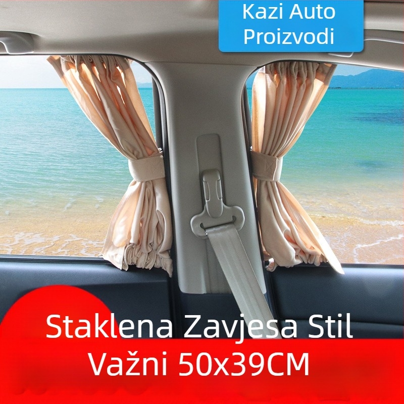 Auto zavjese za prozor s tračnicom, Nordic stil, pamuk, 330 g, marka Shun Wei