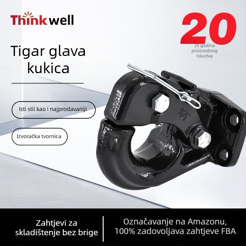 Thinkwell 8t vučni kuka za terenska vozila – kuka s glavom tigra
