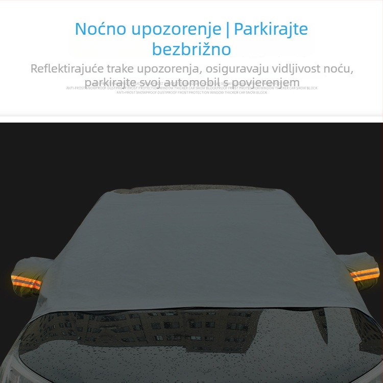Pokrov za snijeg za prednje staklo automobila, PEVA materijal, ljepilo za montažu, univerzalna kompatibilnost, težina 0,45 kg