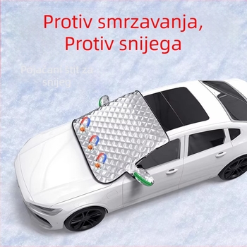 Pokrov prednjeg stakla automobila – zaštita od snijega i leda, aluminijska folija, ugradnja klipsom, universalna kompatibilnost, debeli dizajn, E18