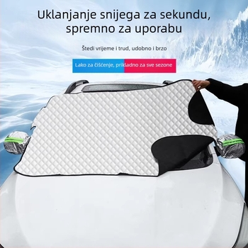 Pokrov prednjeg stakla automobila – zaštita od snijega i leda, aluminijska folija, ugradnja klipsom, universalna kompatibilnost, debeli dizajn, E18