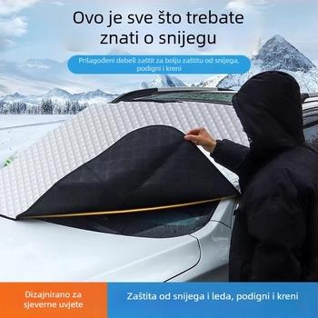 Pokrov prednjeg stakla automobila – zaštita od snijega i leda, aluminijska folija, ugradnja klipsom, universalna kompatibilnost, debeli dizajn, E18