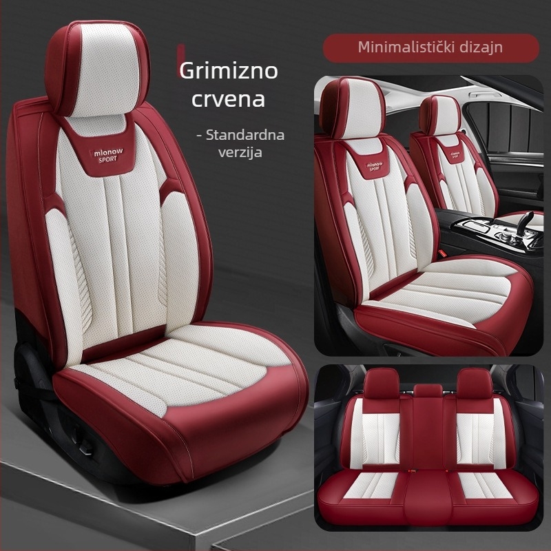 Navlake za auto sjedala od Napa kože, četiri sezone, potpuno pokrivanje, petdijelni set