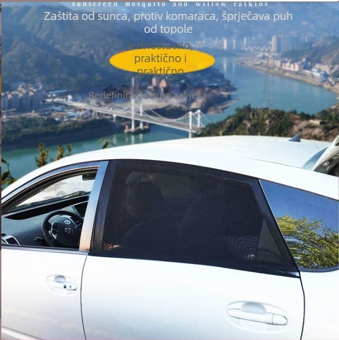 Auto ljetne zavjese protiv komaraca, univerzalna zaštita za bočne prozore, prozračna mreža, zaštita od sunca i toplinska izolacija, višefunkcionalna zavjesa.