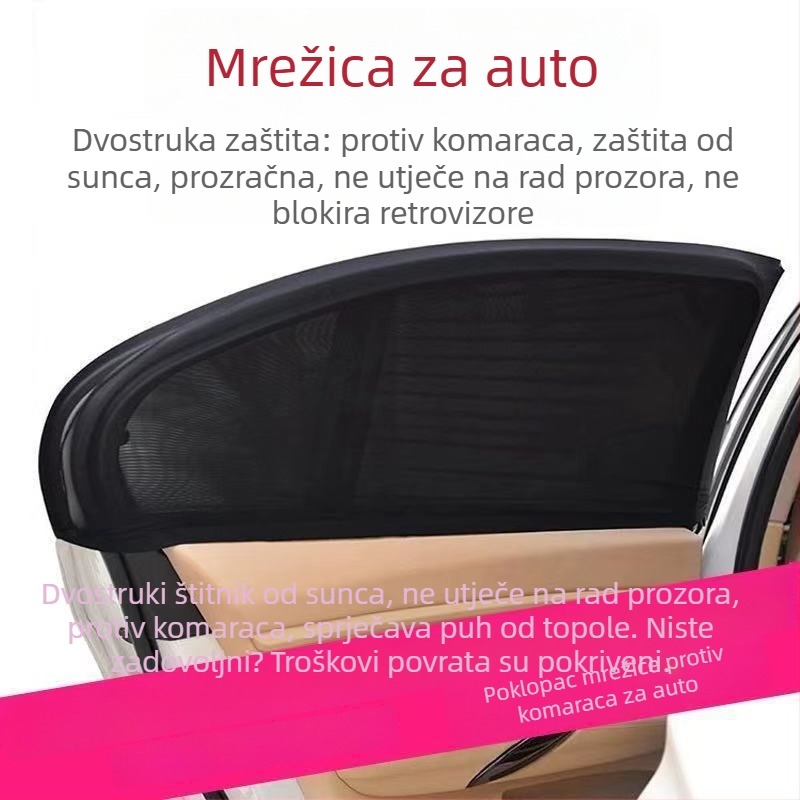 Auto ljetne zavjese protiv komaraca, univerzalna zaštita za bočne prozore, prozračna mreža, zaštita od sunca i toplinska izolacija, višefunkcionalna zavjesa.