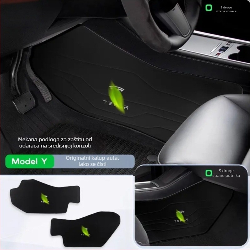 Nappa koža bočna zaštitna podložka za središnju konzolu Tesla Model 3/Y — prilagođeni dodatak