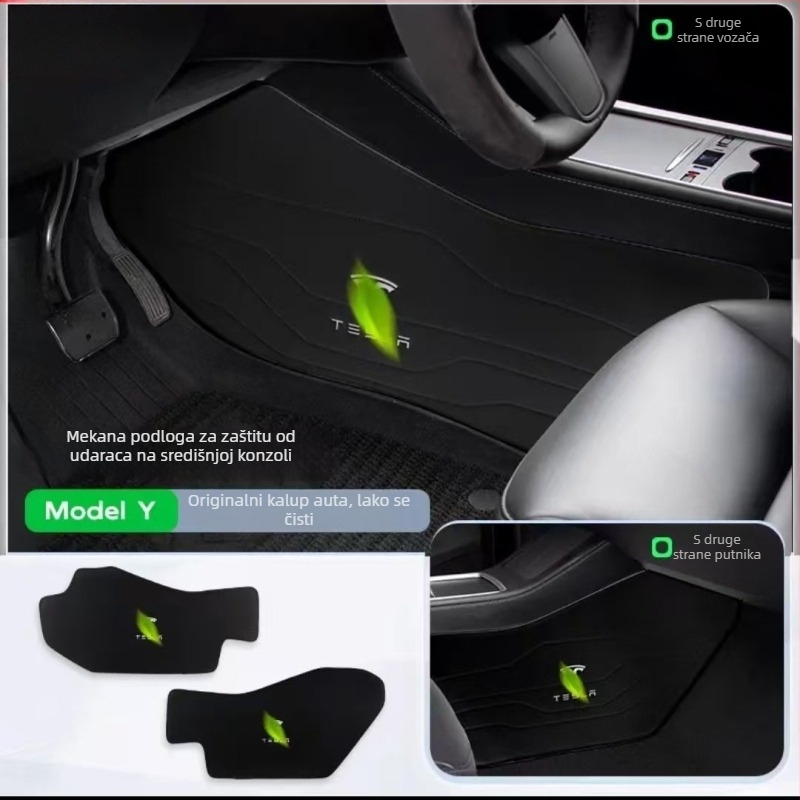 Nappa koža bočna zaštitna podložka za središnju konzolu Tesla Model 3/Y — prilagođeni dodatak