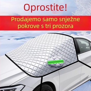 Univerzalno pokrivalo za prednje staklo automobila - aluminijska folija, dvostruki sloj, montaža klikom, mrežasti uzorak