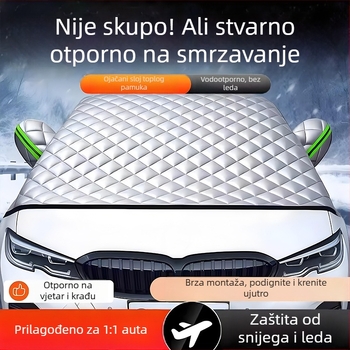 Univerzalno pokrivalo za prednje staklo automobila - aluminijska folija, dvostruki sloj, montaža klikom, mrežasti uzorak