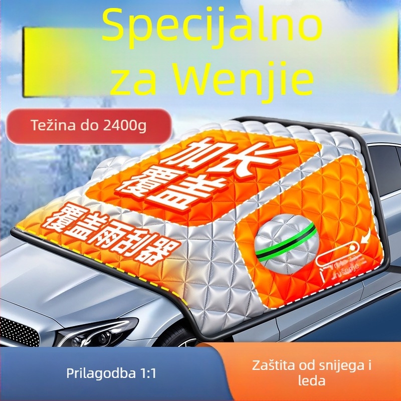 Zimsko pokrivalo za Wenjie auto za prednje staklo, aluminijska folija, univerzalno, mrežasti uzorak, ugradnja, težina 2,515 kg