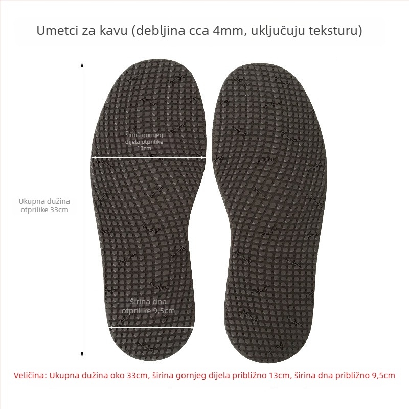 Naljepnica za popravak potplata cipela — puna samoljepljiva pločica, od goveđeg kaučuka, protuklizna i otporna na habanje, za sve sezone
