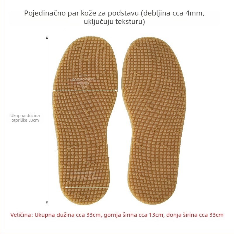 Naljepnica za popravak potplata cipela — puna samoljepljiva pločica, od goveđeg kaučuka, protuklizna i otporna na habanje, za sve sezone