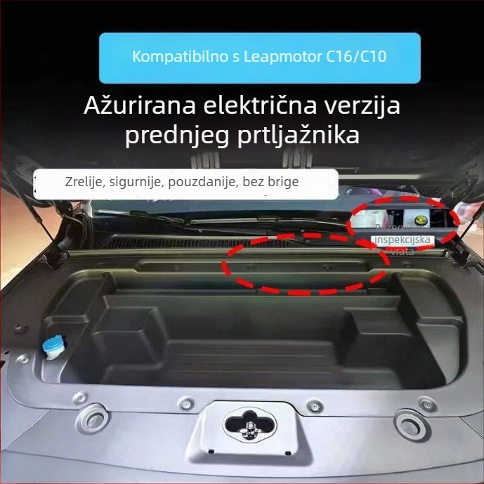 Prednja kutija za spremište prtljažnika za Leapmotor C10/C16 električnu verziju – nadograđeni sve-u-jednom modul za modifikacije, od plastike, moguć ispis logotipa, prilagodljivo