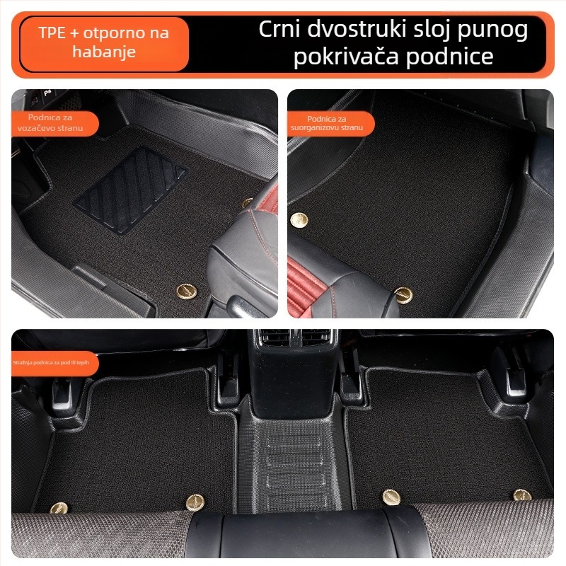 TPE automobilske podne prostirke s punim pokrivanjem, prilagođene vozilu, za vozila s pet mjesta