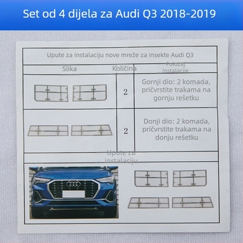 Pastoral Wind Mreža za vodni spremnik automobila, nehrđajući čelik, model 4565, kompatibilno s Audi, zaštita od insekata