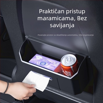 Plastična automobilna posuda za otpad za Tesla Model Y/3 — kutija za pohranu na stražnjoj klupi, model 09, bez prilagođavanja
