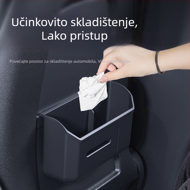 Plastična automobilna posuda za otpad za Tesla Model Y/3 — kutija za pohranu na stražnjoj klupi, model 09, bez prilagođavanja