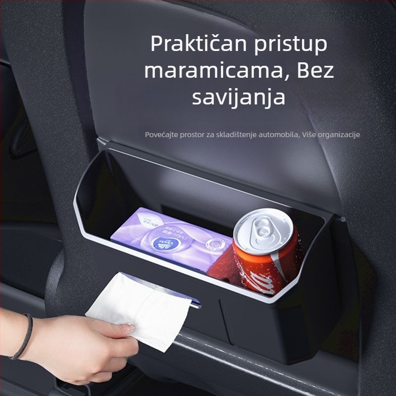 Plastična automobilna posuda za otpad za Tesla Model Y/3 — kutija za pohranu na stražnjoj klupi, model 09, bez prilagođavanja