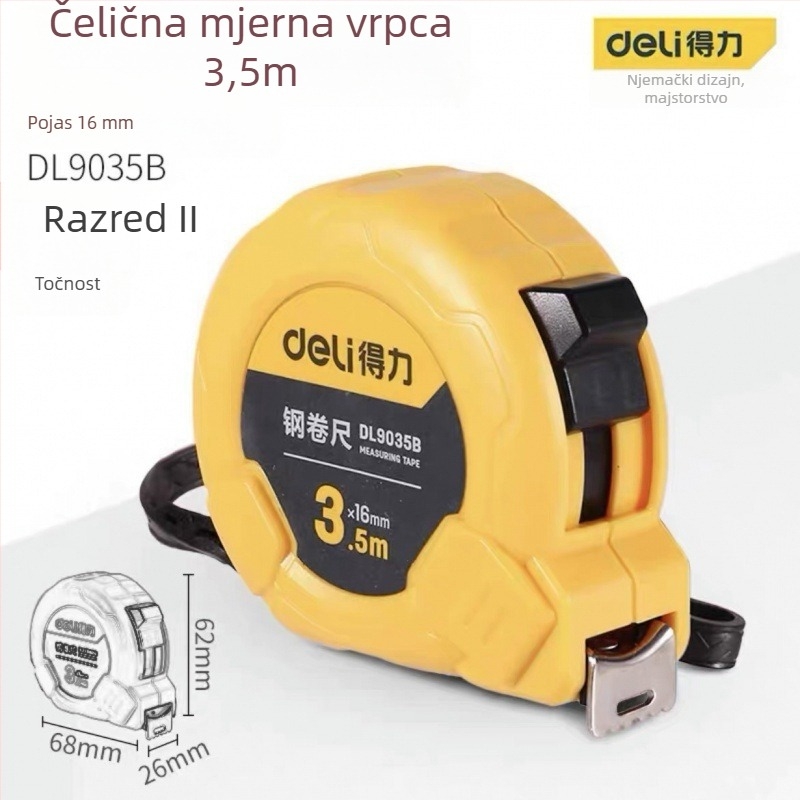 DL9003 Deli mjerač trake — ABS kućište, visoka preciznost, opća namjena, raspon mjerenja 2 m