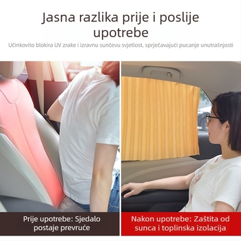 Magnetno sjenilo za auto s tračnicom, zavjesa za prozor, zaštita od sunca i izolacija topline, univerzalni bočni štit vozačkog automobila