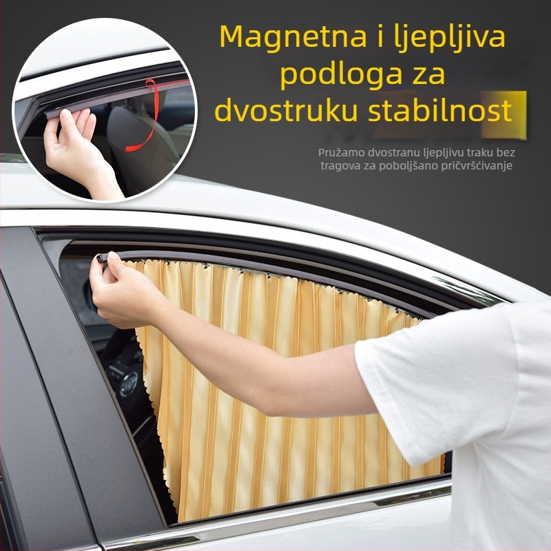Magnetno sjenilo za auto s tračnicom, zavjesa za prozor, zaštita od sunca i izolacija topline, univerzalni bočni štit vozačkog automobila