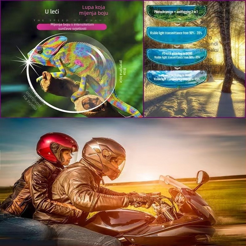 PET film za kacigu s anti-fog, UV zaštitom i promjenom boje — model 002