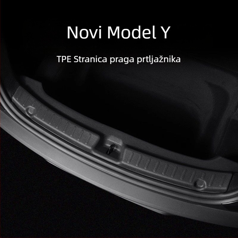 Štitnik praga prtljažnika za Tesla Model Y3 – PP materijal, ljepilo za ugradnju, bočne dijelove, namijenjeno za određeni model