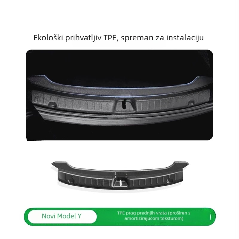 Štitnik praga prtljažnika za Tesla Model Y3 – PP materijal, ljepilo za ugradnju, bočne dijelove, namijenjeno za određeni model