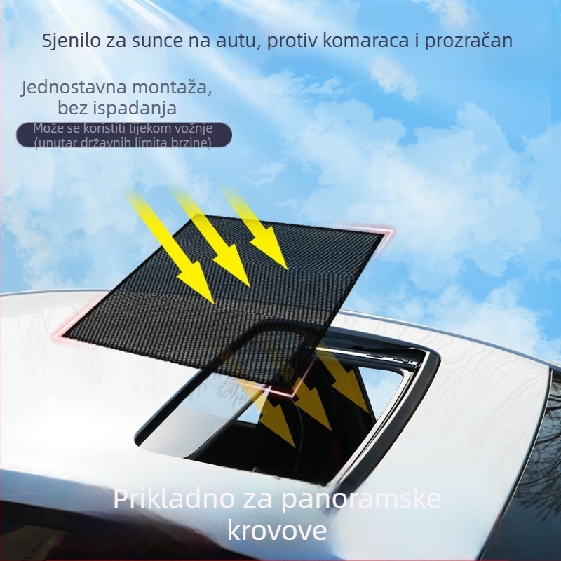 Automobilska mrežasta zavjesa za sunroof, prozirna, materijal: mreža, tip vješanja: viseća, univerzalna namjena