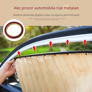 Ma lijiang auto roleta od satenskog materijala, debeli neprozirni tip, univerzalna primjena