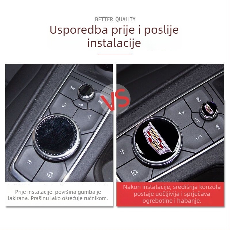 Naljepnice za gumbe središnje konzole Cadillac XT5 – plastika, bez logotipa