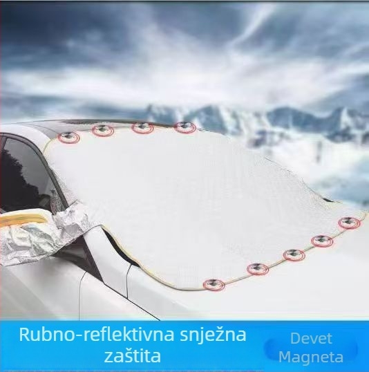 Automobilski snježni pokrov za prednje staklo, Oxford tkanina, dvostruki sloj, ugradnja snap-in, univerzalna veličina, težina 430 g