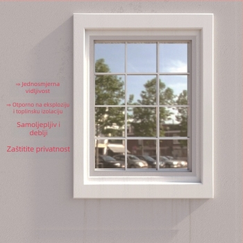 PET prozorski film za sunčanu zaštitu — jednosmjerna vizija, samoljepljiv, moderan minimalistički stil