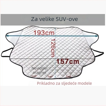 Aoyale Prednja zaštita vjetrobranskog prozora automobila – aluminijska folija, magnetsko pričvršćivanje, univerzalna kompatibilnost, minimalistički karirani uzorak