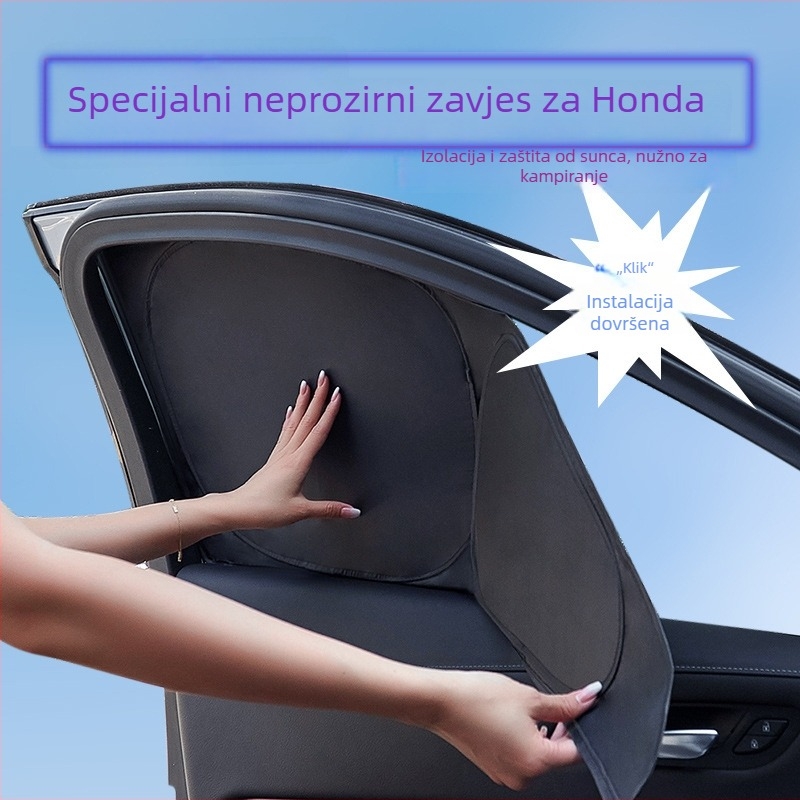 Honda automobil prozirna klapa za prozor, debela neprozirna aluminijska zaštita privatnosti, snap-in montaža, model B-01, prilagodljiva