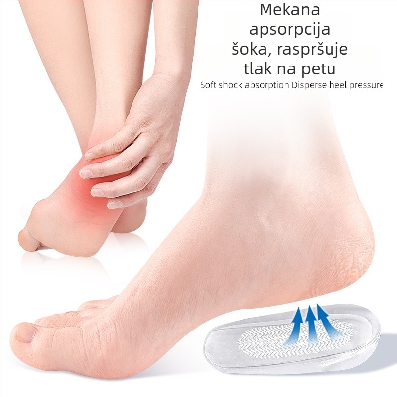 Uložak za petu s vodanim uzorkom - valovita podrška pete, apsorpcija udara, unisex, protuklizno