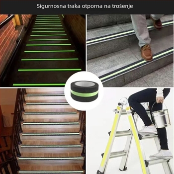 Mat protivklizna traka s PVC osnovom, ljepilo na bazi gume, debljina 1 mm, temperaturna otpornost -40 do 100°C (kratkoročno) / -20 do 60°C (dugoročno), samolijepljiva