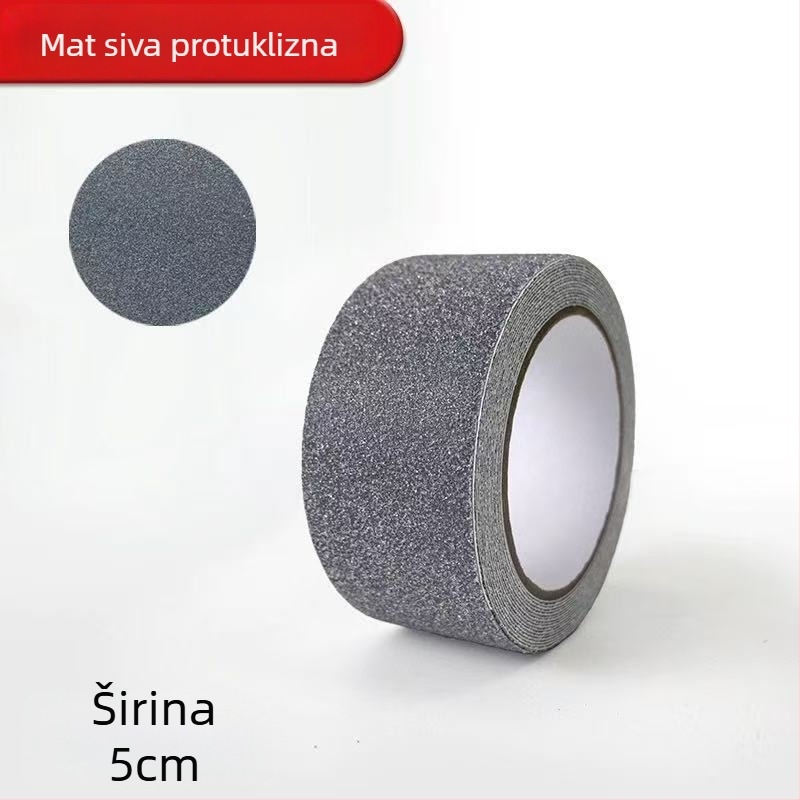 Mat protivklizna traka s PVC osnovom, ljepilo na bazi gume, debljina 1 mm, temperaturna otpornost -40 do 100°C (kratkoročno) / -20 do 60°C (dugoročno), samolijepljiva